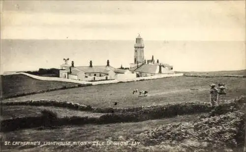 Ak Niton Isle of Wight England, St. Catherines Leuchtturm