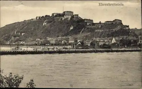 Ak Ehrenbreitstein Koblenz am Rhein, Panorama, Festung