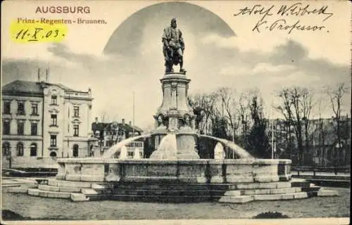 Ak Augsburg in Schwaben, Prinz-Regenten-Brunnen