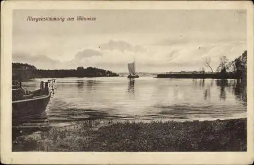 Ak Berlin Zehlendorf Wannsee, Morgenstimmung am Wannsee