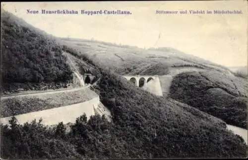 Ak Hunsrück, Mörderbachtal, Viadukt, Neue Hunsrückbahn Boppard-Castellaun