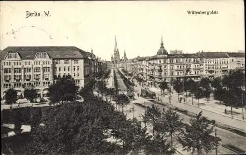 Ak Berlin Schöneberg, Wittenbergplatz, Straßenbahn