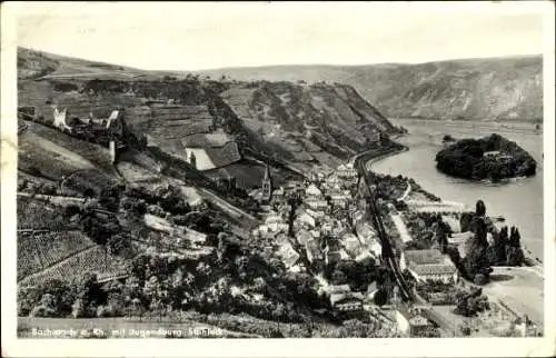 Ak Bacharach am Rhein, Jugendburg Stahleck, Panorama