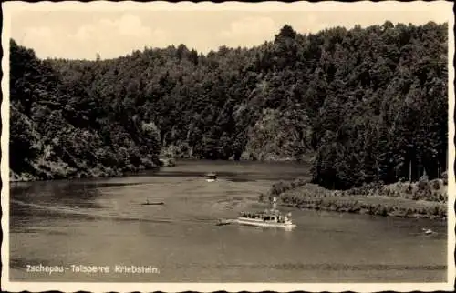 Ak Zschopau im Erzgebirge Sachsen, Talsperre Kriebstein