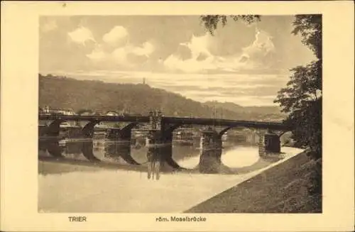 Ak Trier an der Mosel, römische Moselbrücke