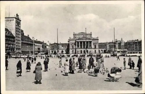 Ak Leipzig in Sachsen, Augustusplatz mit Neuem Theater