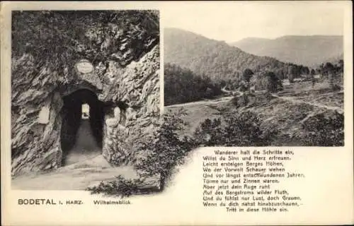 Ak Treseburg Thale im Harz, Bodetal, Wilhelmsblick, Gedicht