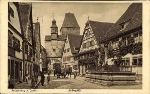 Ak Rothenburg ob der Tauber Mittelfranken, Rödergasse