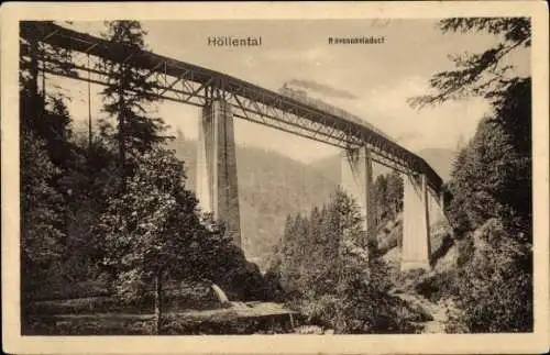Ak Breitnau im Schwarzwald, Höllental, Ravenna Viadukt, Eisenbahn