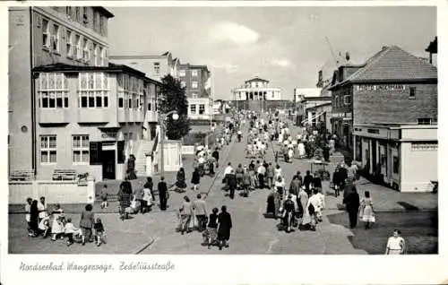 Ak Nordseebad Wangerooge in Ostfriesland, Zedeliusstraße, Passanten