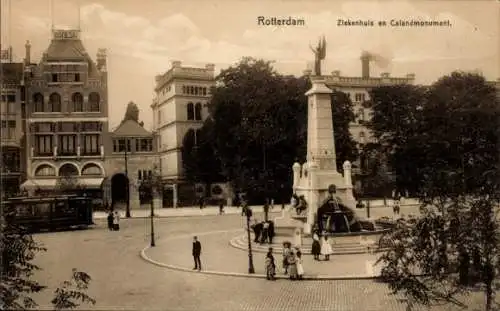 Ak Rotterdam Südholland Niederlande, Krankenhaus und Calandmonument