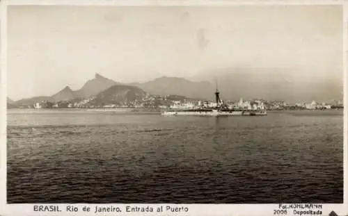 Ak Rio de Janeiro Brasilien, Entrada al Puerto