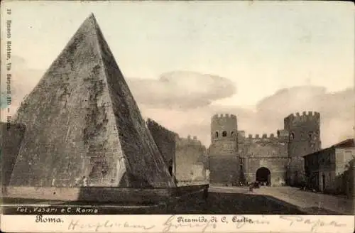 Ak Roma Rom Lazio, Cestius-Pyramide