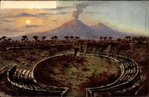 Litho Pompeji Pompei Campania, Anfiteatro