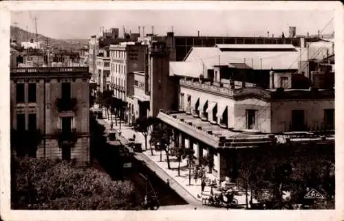 Ak Tunis Tunesien, Blick in die Avenue de Carthage, Häuser, Fassaden