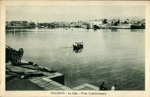 Ak Palermo Sizilien Sicilia Italien, La Cala, Forte Castellammare