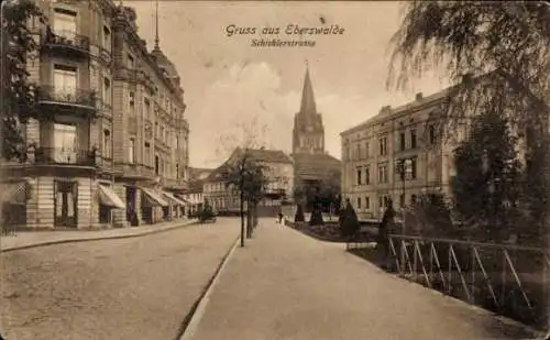 Ak Eberswalde, Schicklerstraße, Parkanlage, Kirche