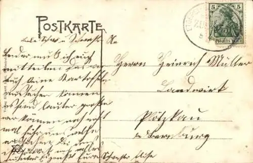 Ak Wolmirsleben im Salzlandkreis, Kaiser Wilhelm Denkmal, Chaussee