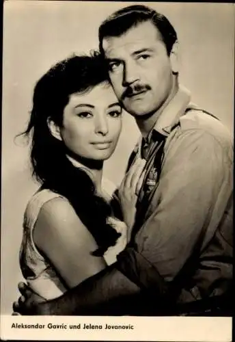 Ak Schauspieler Aleksandar Gavric und Jelena Jovanovic, Portrait