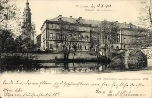 Ak Weimar in Thüringen, Schloss, Wasserseite