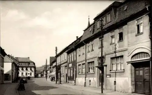 Ak Gehren Ilmenau in Thüringen, Untere Marktstraße, HO Goldener Hirsch, Rathaus