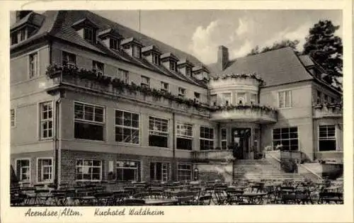 Ak Arendsee Altmark, Kurhotel Waldheim, Gasthaus, Terrasse