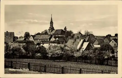 Ak Hüttenrode Blankenburg im Harz, Gesamtansicht mit Kirche