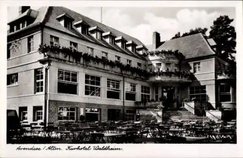 Ak Arendsee Altmark, Kurhotel Waldheim, Terrasse