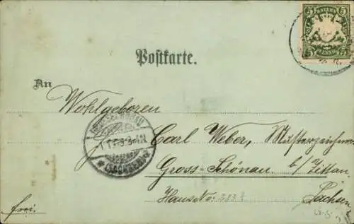 Mondschein Litho Augsburg in Schwaben, Herkulesbrunnen, Wertachbrucker Tor