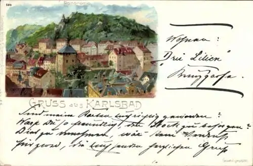 Litho Karlovy Vary Karlsbad Stadt, Panorama