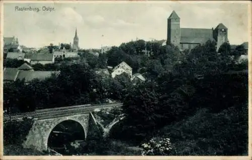 Ak Kętrzyn Rastenburg Ostpreußen, Kirche, Brücke