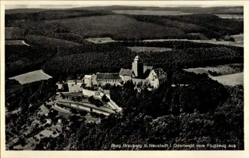 Ak Neustadt Breuberg im Odenwald, Burg Breuberg, Fliegeraufnahme