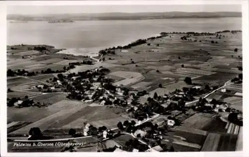 Ak Feldwies Übersee am Chiemsee, Fliegeraufnahme