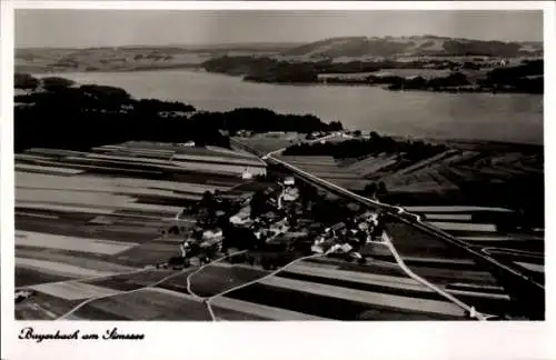 Ak Bayerbach am Simsee Baierbach Stephanskirchen Oberbayern, Fliegeraufnahme