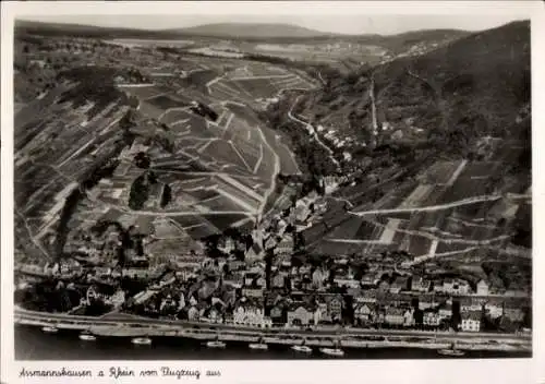 Ak Assmannshausen Rüdesheim am Rhein, Fliegeraufnahme