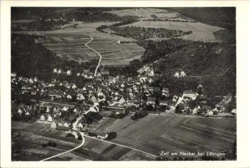 Ak Zell Esslingen am Neckar, Fliegeraufnahme