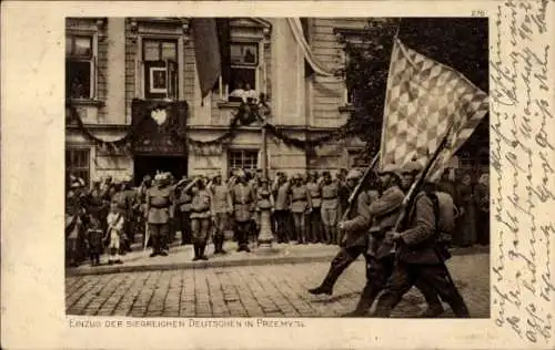 Ak Przemyśl Polen, Einzug der siegreichen Deutschen, I WK