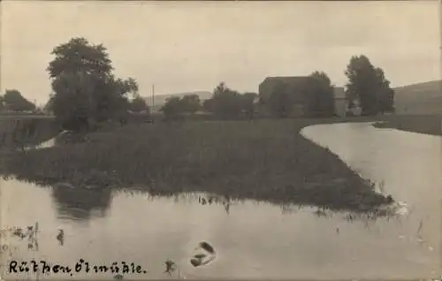 Foto Ak Rüthen in Westfalen, Wasserpartie, Ölmühle