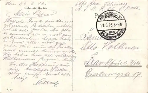 Ak Schlachtfeldhyäne, Deutscher Soldat in Uniform, Mann mit Sack, I. WK