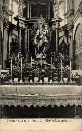 Ak Hausen bei Würzburg Unterfranken, Wallfahrtskirche Fährbrück, Gnadenbild