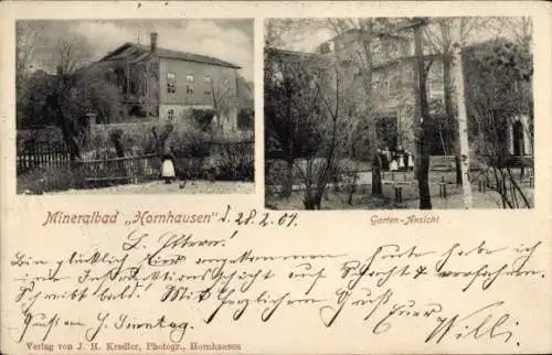 Ak Hornhausen Oschersleben an der Bode, Mineralbad, Gartenansicht