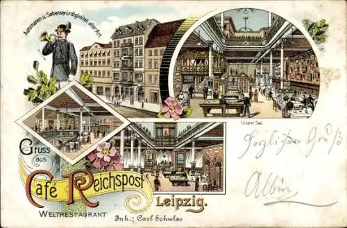 Litho Leipzig in Sachsen, Café Reichspost, Automaten, Billardsaal