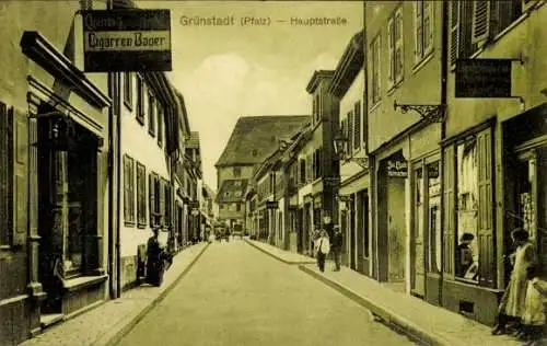 Ak Grünstadt in Rheinland Pfalz, Hauptstraße