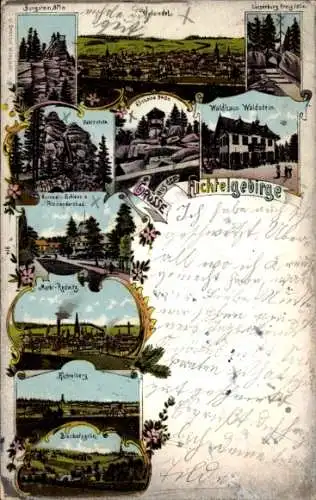 Ak Bad Alexandersbad im Fichtelgebirge Oberfranken, Kursaal, Schloss, Waldhaus Waldstein