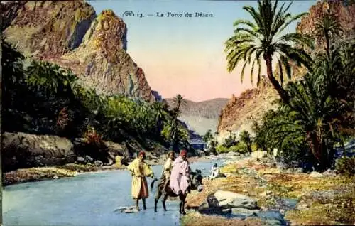 Ak Maghreb, Araber, Fluss, Berge, Palmen