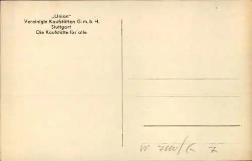 Ak Stuttgart in Württemberg, Königstraße, Union Vereinigte Kaufstätten GmbH