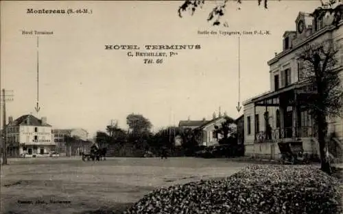 Ak Montereau Seine et Marne, Kreuzung, Hotel Terminus