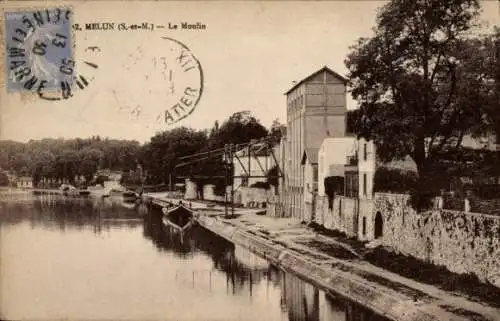 Ak Melun Seine et Marne, Moulin