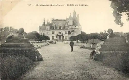 Ak Chenonceaux Indre et Loire, Schloss, Eingang