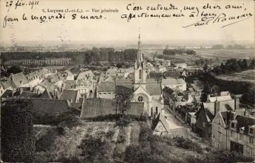 Ak Luynes Indre et Loire, Gesamtansicht, Kirche